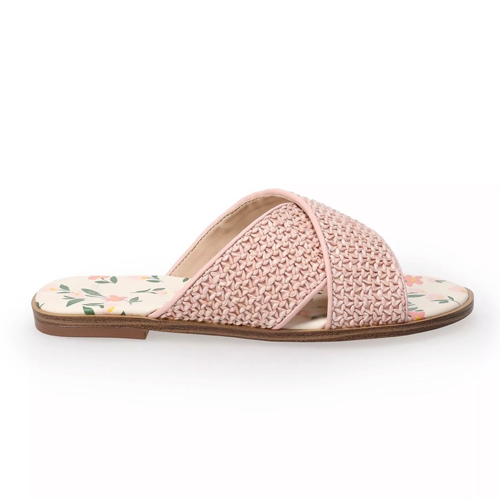Draper James Crisscross Raffia Pink Sandal